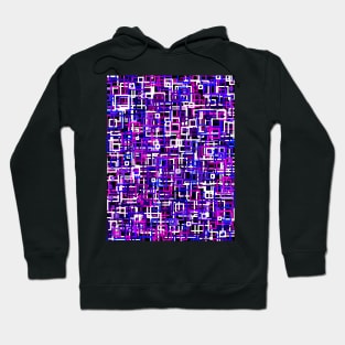 Geometric Purple Square Pattern Hoodie